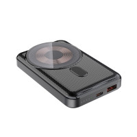 Портативное зарядное устройство (Повербанк) Aspor A326 Magnetic Wireless 10000mAh (USB/Type-C/22.5W)- черный