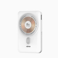 Портативное зарядное устройство (Повербанк) Aspor A327 Magnetic Wireless 10000mAh + кабель Type-C/Lightning (USB/Lightning/Type-C/22.5W)- белый
