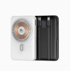 Портативний зарядний пристрій (Повербанк) Aspor A327 Magnetic Wireless 10000mAh + кабель Type-C/Lightning (USB/Lightning/Type-C/22.5W)- білий