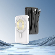 Портативний зарядний пристрій (Повербанк) Aspor A327 Magnetic Wireless 10000mAh + кабель Type-C/Lightning (USB/Lightning/Type-C/22.5W)- білий