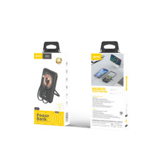 Портативний зарядний пристрій (Повербанк) Aspor A327 Magnetic Wireless 10000mAh + кабель Type-C/Lightning (USB/Lightning/Type-C/22.5W)- чорний