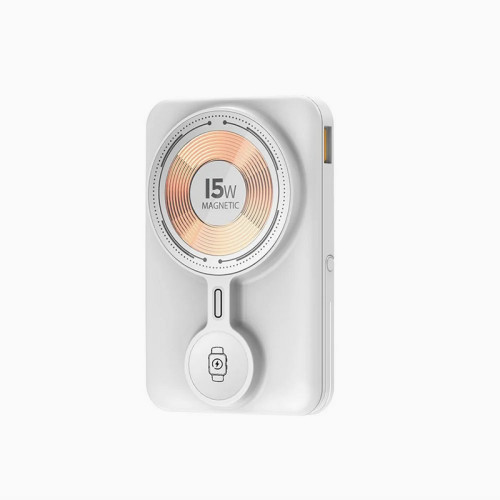 Портативное зарядное устройство (Повербанк) Aspor A328 Magnetic Wireless 10000mAh + кабель Type-C/Lightning/Charge Apple Watch (USB/Lightning/Type-C/22.5W)- белый