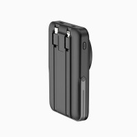Портативний зарядний пристрій (Повербанк) Aspor A328 Magnetic Wireless 10000mAh + кабель Type-C/Lightning/Charge Apple Watch (USB/Lightning/Type-C/22.5W)- чорний