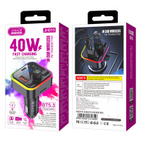 Bluetooth FM модулятор (трансмиттер) Jokade JH015 (PD/40W)- черный
