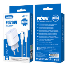 Мережевий зарядний пристрій Jokade JB010 (USB-C/PD25W) + кабель Type-C - Type-C- білий
