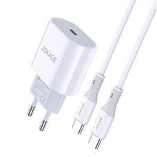 Мережевий зарядний пристрій Jokade JB010 (USB-C/PD25W) + кабель Type-C - Type-C- білий
