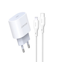 Мережевий зарядний пристрій Jokade JB010 (USB-C/PD25W) + кабель Type-C- Lightning- білий