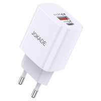 Мережевий зарядний пристрій Jokade JB041 (USB-C/USB/QC18W/PD20W) - білий