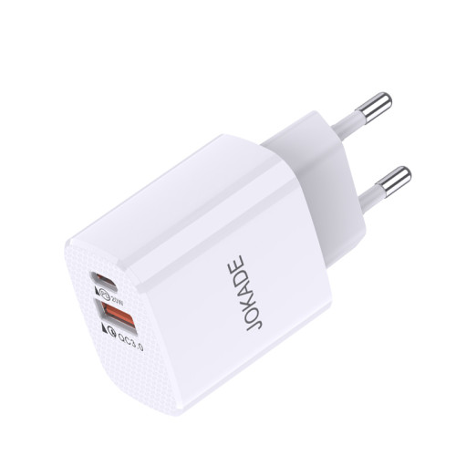 Мережевий зарядний пристрій Jokade JB041 (USB-C/USB/QC18W/PD20W) - білий