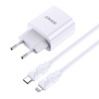 Сетевое зарядное устройство Jokade JB042 (USB-C/USB/QC18W/PD20W) + кабель Type-C - Lightning- белый