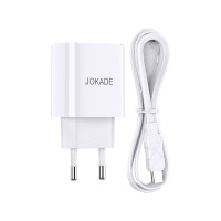 Сетевое зарядное устройство Jokade JB042 (USB-C/USB/QC18W/PD20W) + кабель Type-C - Lightning- белый