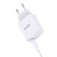 Мережевий зарядний пристрій Jokade JB044 (USB-C/PD20W) + кабель Type-C - Type-C- білий