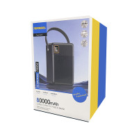Портативний зарядний пристрій (Повербанк) Topomax Travel Series 80000mAh (4USB/Type-C/Micro/Lightning/22.5W)- чорний