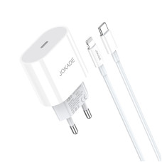 Мережевий зарядний пристрій Jokade JB065 (USB-C/27W) + кабель Type-C – Lightning- білий