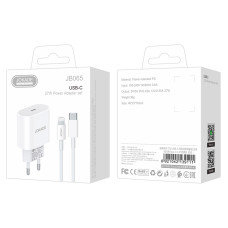 Мережевий зарядний пристрій Jokade JB065 (USB-C/27W) + кабель Type-C – Lightning- білий