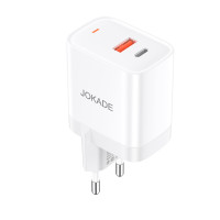 Сетевое зарядное устройство для Jokade JB081 (USB/USB-C/30W/QC3.0)- белый