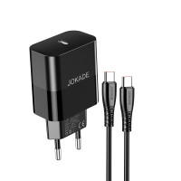 Сетевое зарядное устройство Jokade JB073 (USB-C/30W) + кабель Type-C – Type-C- черный