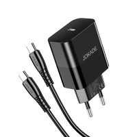 Сетевое зарядное устройство Jokade JB073 (USB-C/30W) + кабель Type-C – Type-C- черный