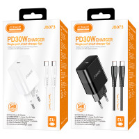 Сетевое зарядное устройство Jokade JB073 (USB-C/30W) + кабель Type-C – Type-C- черный