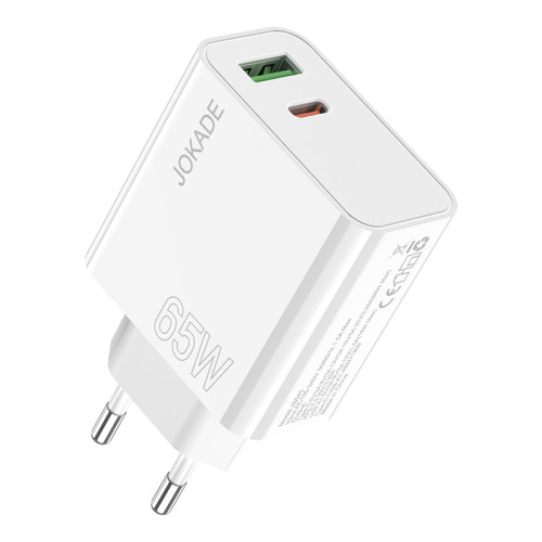 Мережевий зарядний пристрій Jokade JB045 (USB/USB-C/65W)- білий