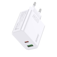 Мережевий зарядний пристрій Jokade JB045 (USB/USB-C/65W)- білий