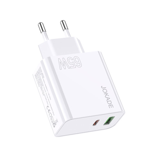 Мережевий зарядний пристрій Jokade JB045 (USB/USB-C/65W)- білий