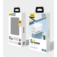 Сетевое зарядное устройство для Aspor A807 (USB-C/USB-C/3A/45W)- белый