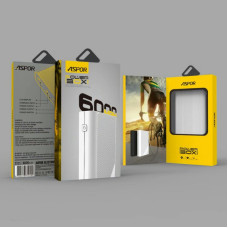 Портативний зарядний пристрій (Повербанк) Aspor A343 6000 mAh- чорний