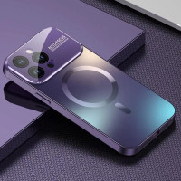 Чехол накладка Glass Slim Case with Magsafe для iPhone 13- purple