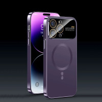 Чехол накладка Glass Slim Case with Magsafe для iPhone 13- purple