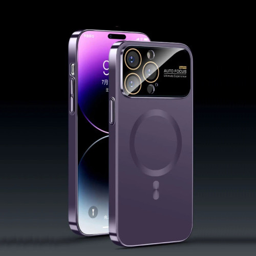 Чохол накладка Glass Slim Case with Magsafe для iPhone 16- purple