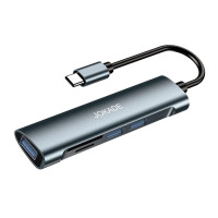 Багатофункціональний конвертер Jokade JC011 Type-C (USB 3.0*3 + SD + TF)- чорний