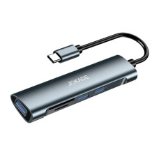 Многофункциональный конвертер Jokade JC011 Type-C (USB 3.0*3+SD+TF)- черный