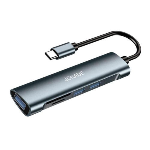 Багатофункціональний конвертер Jokade JC011 Type-C (USB 3.0*3 + SD + TF)- чорний