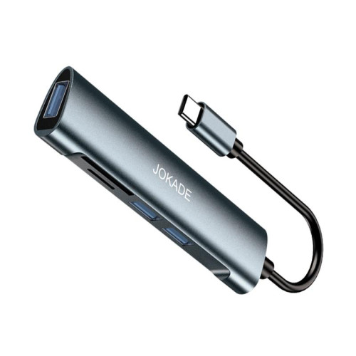 Багатофункціональний конвертер Jokade JC011 Type-C (USB 3.0*3 + SD + TF)- чорний
