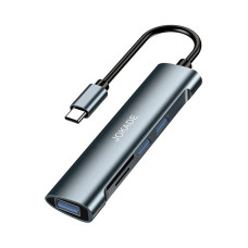 Многофункциональный конвертер Jokade JC011 Type-C (USB 3.0*3+SD+TF)- черный