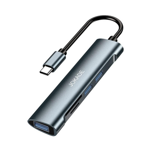 Багатофункціональний конвертер Jokade JC011 Type-C (USB 3.0*3 + SD + TF)- чорний