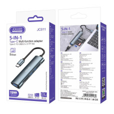 Многофункциональный конвертер Jokade JC011 Type-C (USB 3.0*3+SD+TF)- черный