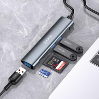 Багатофункціональний конвертер Jokade JC012 USB (USB 3.0*3 + SD + TF)- чорний