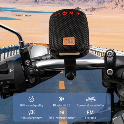 Bluetooth-колонка TG392 (радио, велокрепление, IPX5)- черный