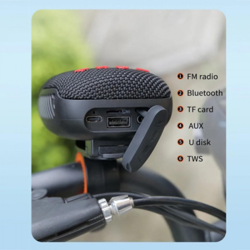Bluetooth-колонка TG392 (радио, велокрепление, IPX5)- черный