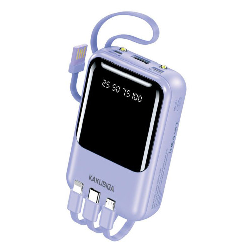Портативний зарядний пристрій (Повербанк) Kakusiga KSC-1095 10000mAh (USB/Micro/USB-C/2A)- фіолетовий
