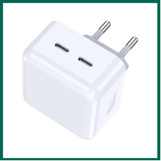 Мережевий зарядний пристрій Jokade JB039 (2USB-C/40W)- білий