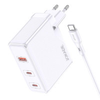 Мережевий зарядний пристрій Jokade JB060 (1USB/2USB-C/PD100W) + кабельType-C - Type-C -білий