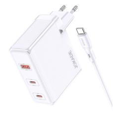 Мережевий зарядний пристрій Jokade JB060 (1USB/2USB-C/PD100W) + кабельType-C - Type-C -білий