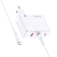 Мережевий зарядний пристрій Jokade JB060 (1USB/2USB-C/PD100W) + кабельType-C - Type-C -білий