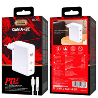 Мережевий зарядний пристрій Jokade JB060 (1USB/2USB-C/PD100W) + кабельType-C - Type-C -білий