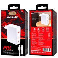 Мережевий зарядний пристрій Jokade JB060 (1USB/2USB-C/PD100W) + кабельType-C - Type-C -білий