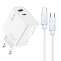 Сетевое зарядное устройство Jokade JB046 (USB/USB-C/65W) + кабель Type-C - Type-C- белый