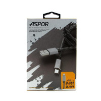 Кабель Aspor A131L USB – Micro 2.1A/2м- графит